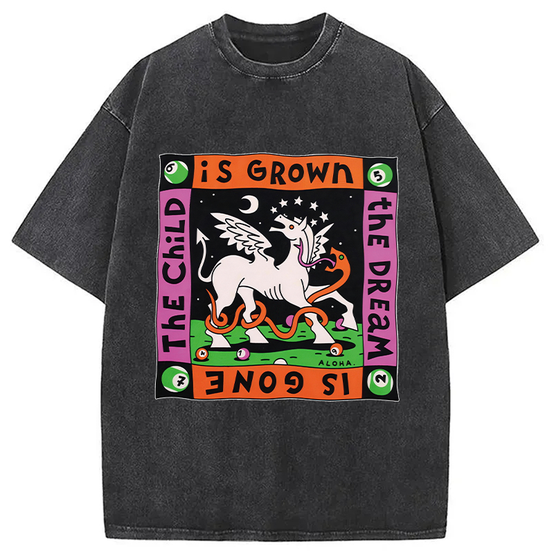 Modecanvas The Dream Is Gone The Child Is Grown DTG Printing Washed T-Shirt