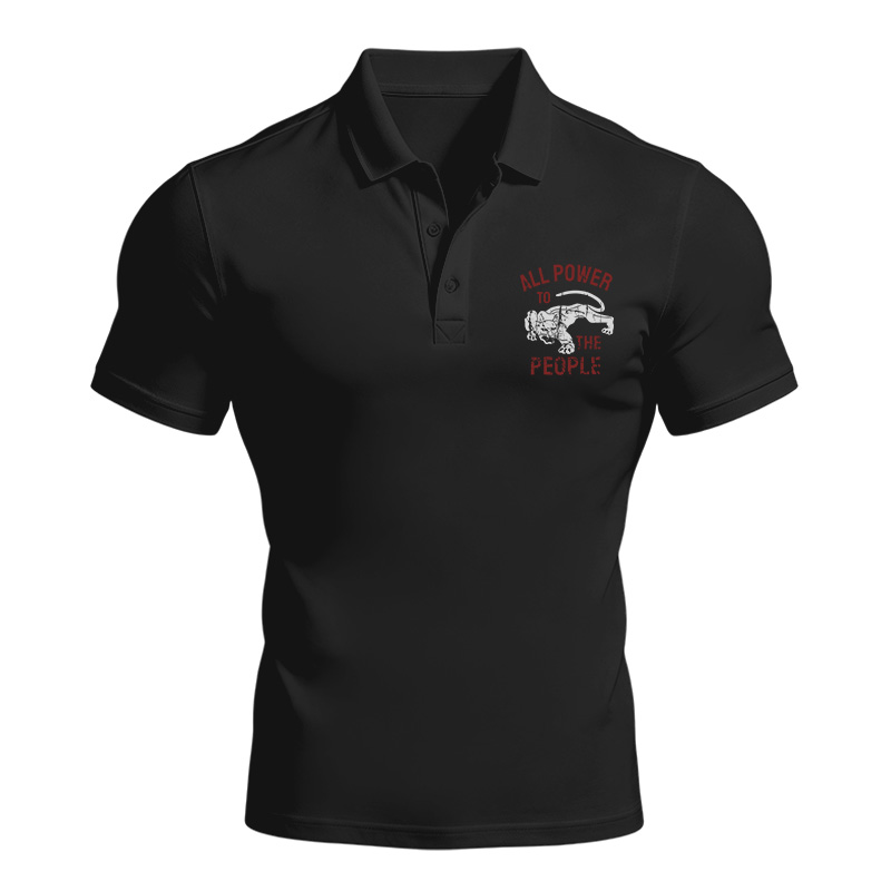 Modecanvas Defense All Power to The People Polo Shirt