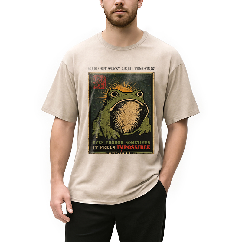 Modecanvas So Do Not Worry About Tomorrow DTG Printing Washed T-Shirt
