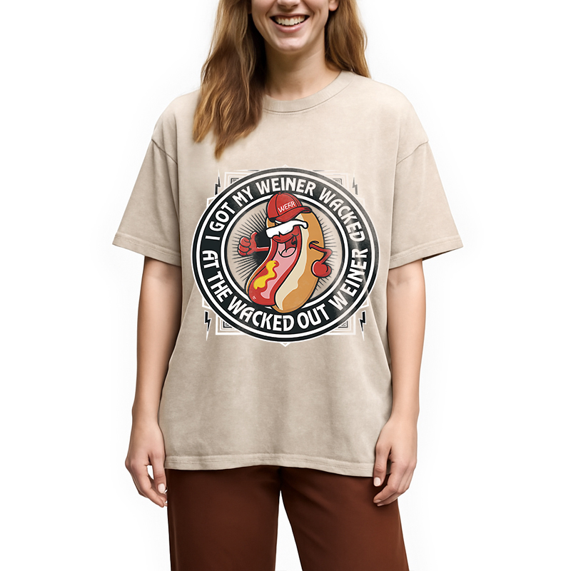 Modecanvas The Wacked Out Weiner I Got My Weiner Wacked DTG Printing Washed T-Shirt
