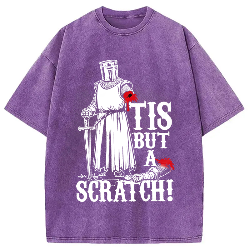 Modecanvas Tis but a Scratch Medieval Warrior Knight DTG Printing Washed T-Shirt