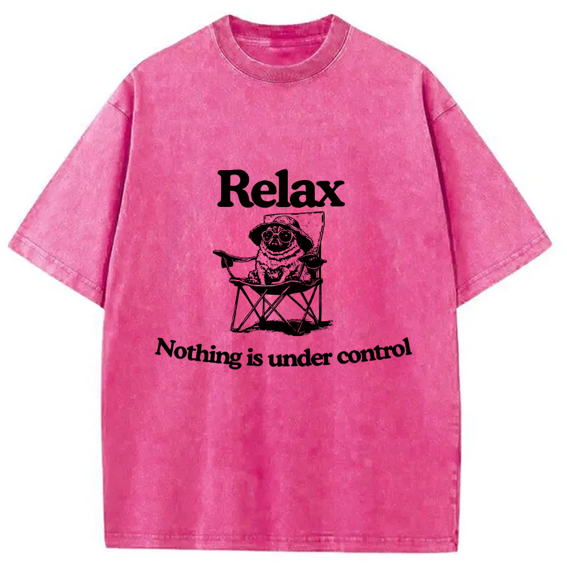 Modecanvas Chill Pug Vintage Washed T-Shirt
