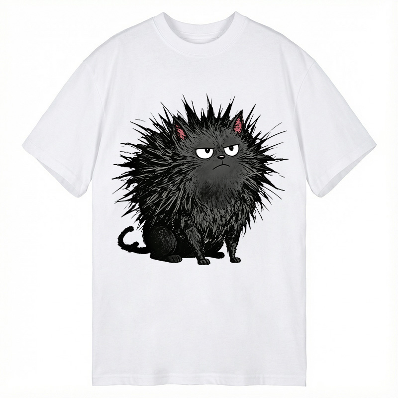 Modecanvas Feral Cat Having A Total Meltdown DTG Printing Classic T-Shirt-modecanvas