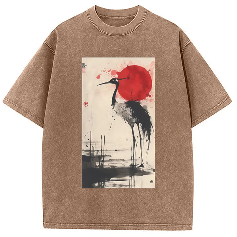 Modecanvas Japanese Crane Washed T-Shirt