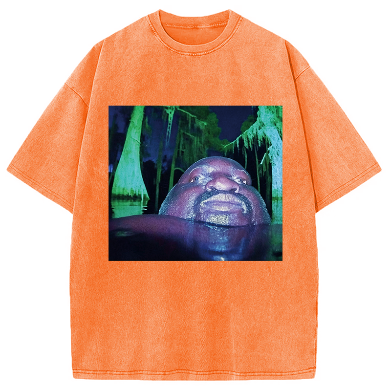 Modecanvas Black Guy in Swamp DTG Printing Washed T-Shirt