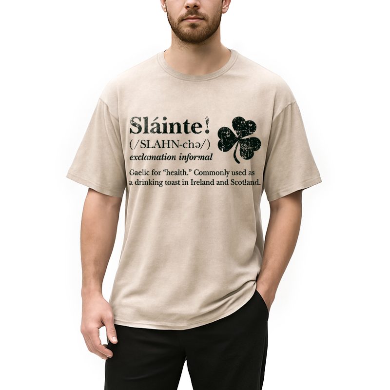 Modecanvas Slainte! Irish DTG Printing Washed T-Shirt