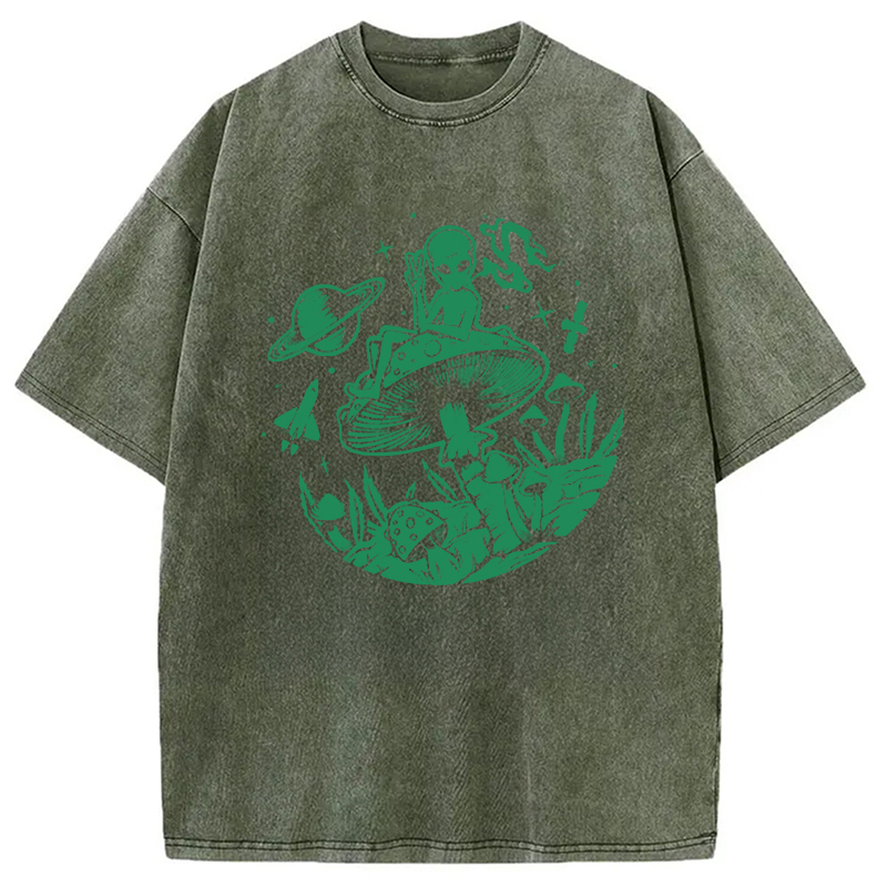 Modecanvas Psychedelic Alien Trip Washed T-Shirt