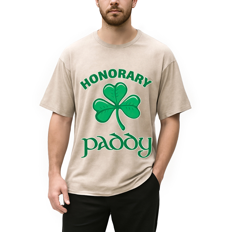 Modecanvas Honorary Paddy St Patricks Day DTG Printing Washed T-Shirt