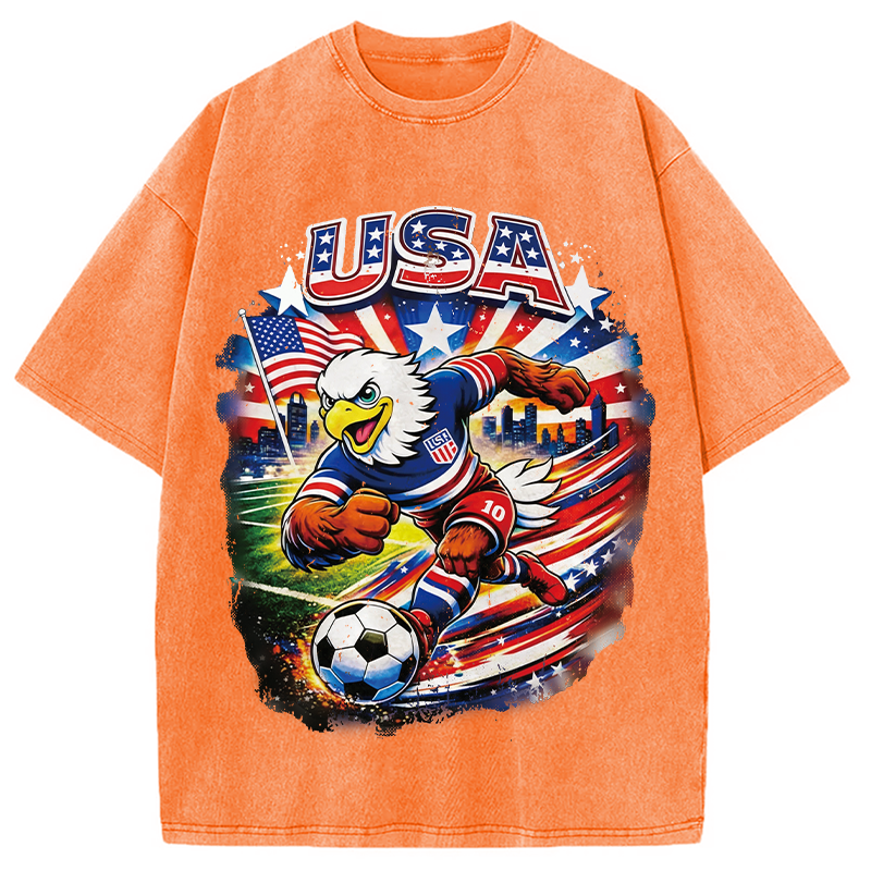 Modecanvas American Eagle Soccer DTG Printing Washed T-Shirt