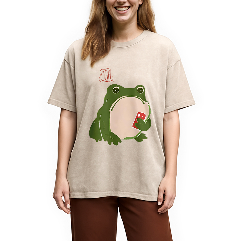 Modecanvas Ugh Matsumoto Hoji Frog Washed T-Shirt