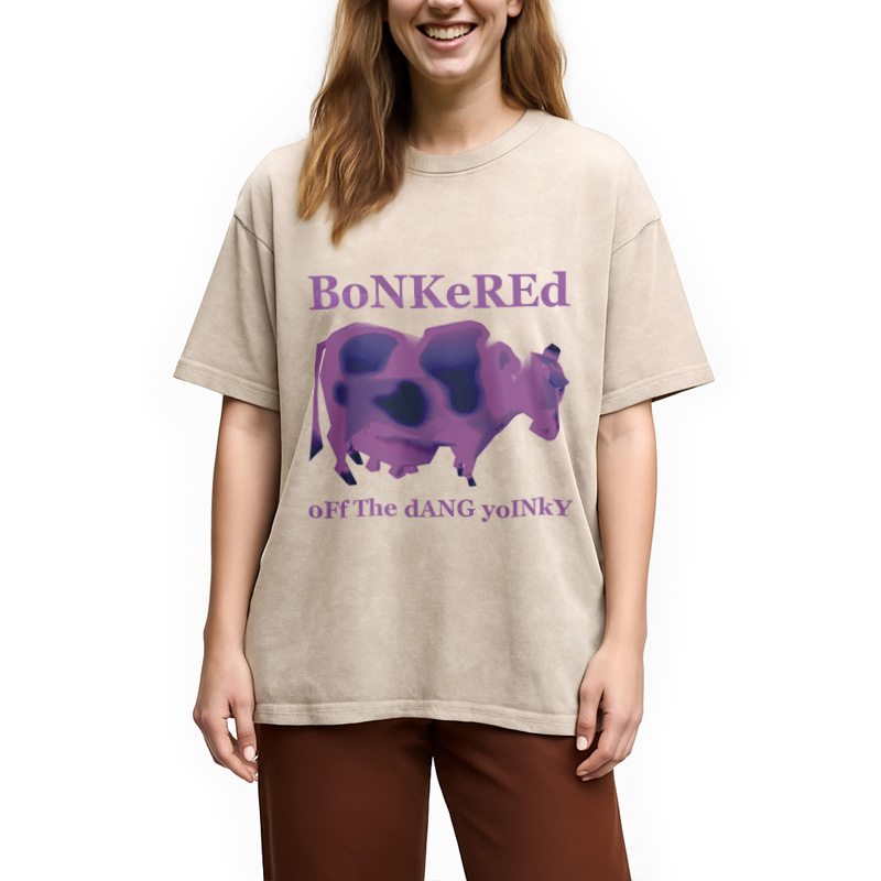 Modecanvas Bonkered Off The Dang Yoinky Meme Washed T-Shirt
