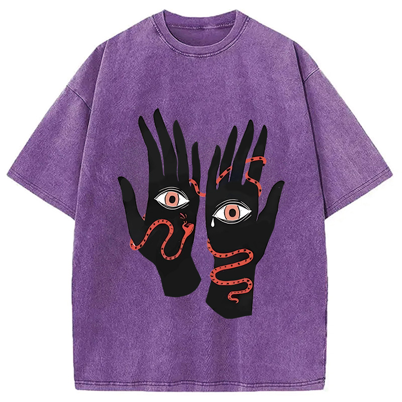 Modecanvas The Eyes Will Not Deceive You Washed T-Shirt