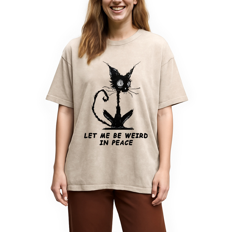 Modecanvas Cat Gradually Became Strange Washed T-Shirt