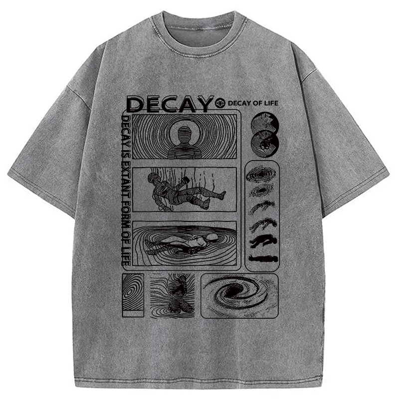Modecanvas Decay Of Life DTG Printing Washed T-Shirt-modecanvas