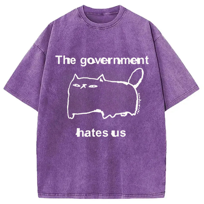 Modecanvas The Government Hates Us DTG Printing Washed T-Shirt