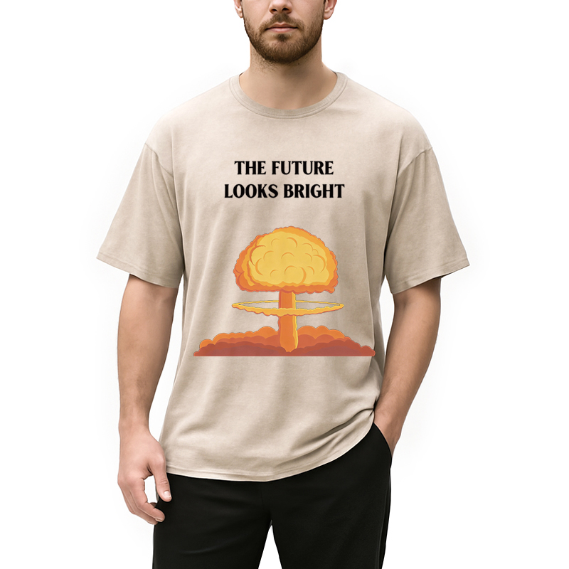 Modecanvas The Future Looks Bright Funny Meme DTG Printing Washed T-Shirt