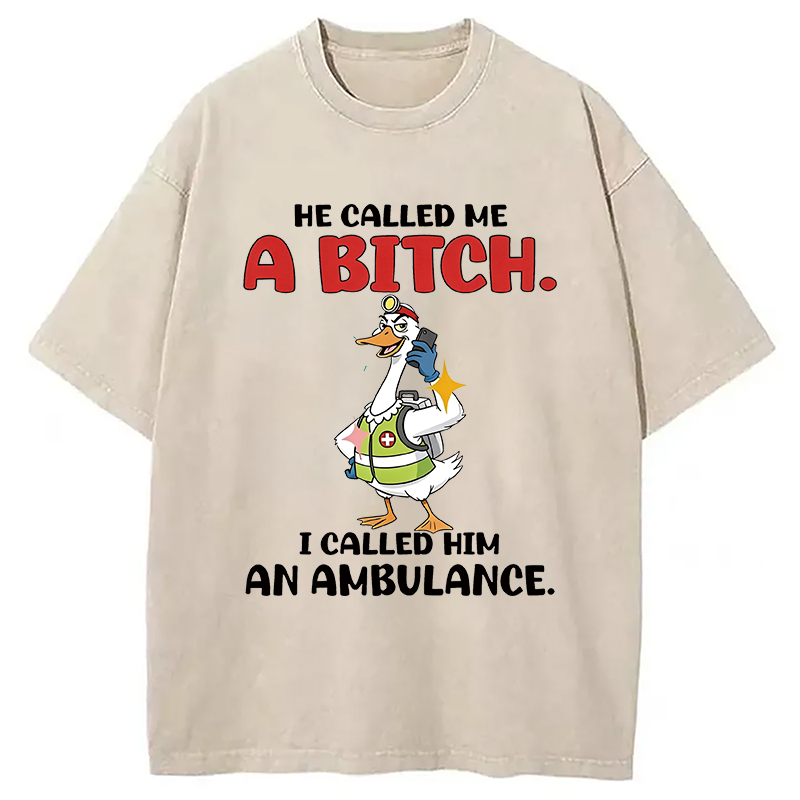 Modecanvas Duck Cancer DTG Printing Washed T-Shirt