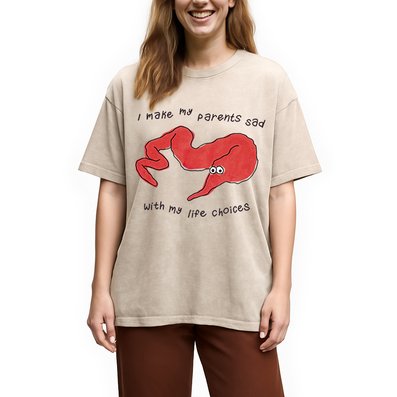 Modecanvas My Life Choices Meme DTG Printing Washed T-Shirt