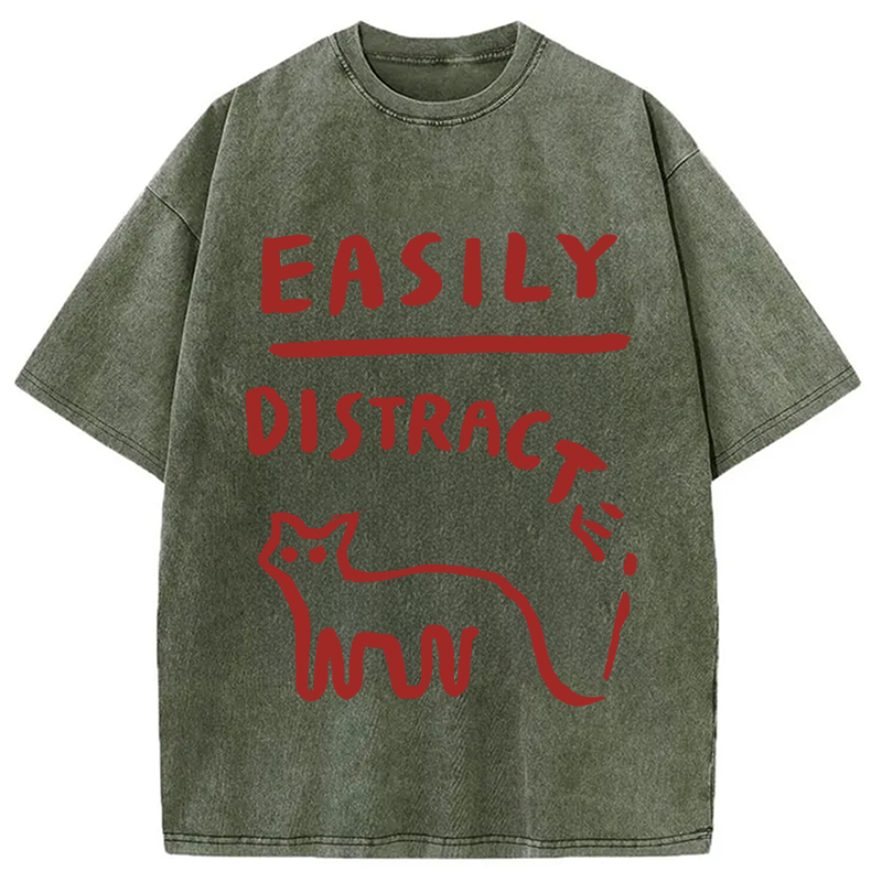 Modecanvas Easily Distracat DTG Printing Washed T-Shirt