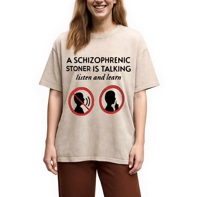 Modecanvas Listen and Learn DTG Printing Washed T-Shirt