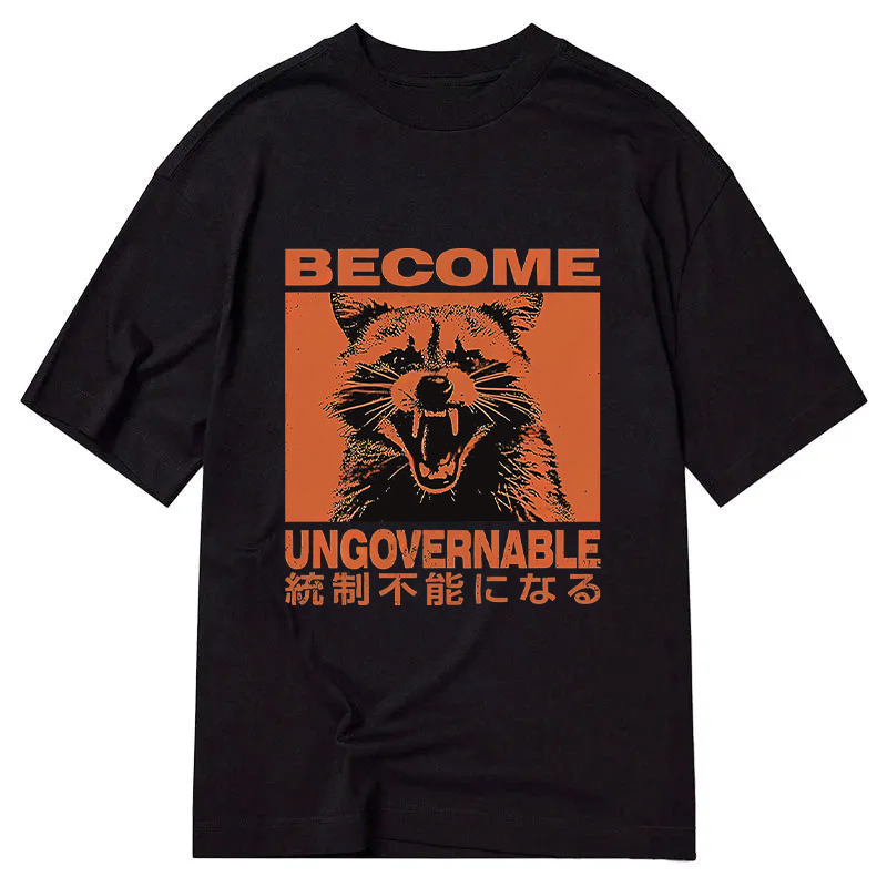 Modecanvas Ungovernable Raccoon DTG Printing Classic T-Shirt-modecanvas