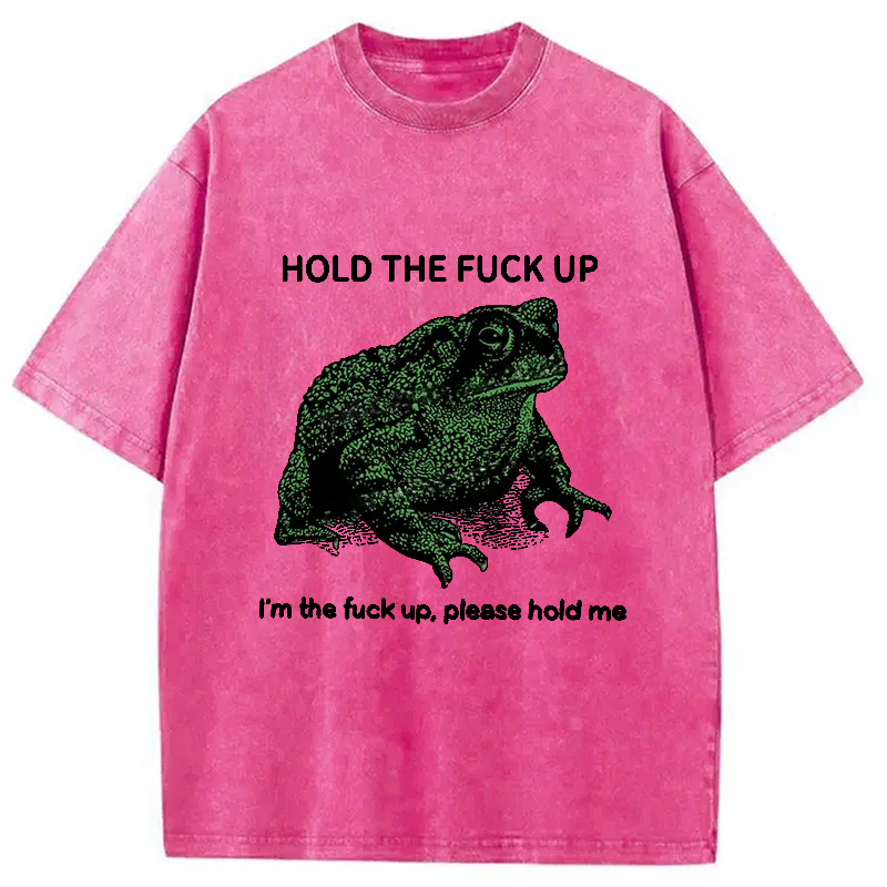 Modecanvas Funny Frog Meme Washed T-Shirt