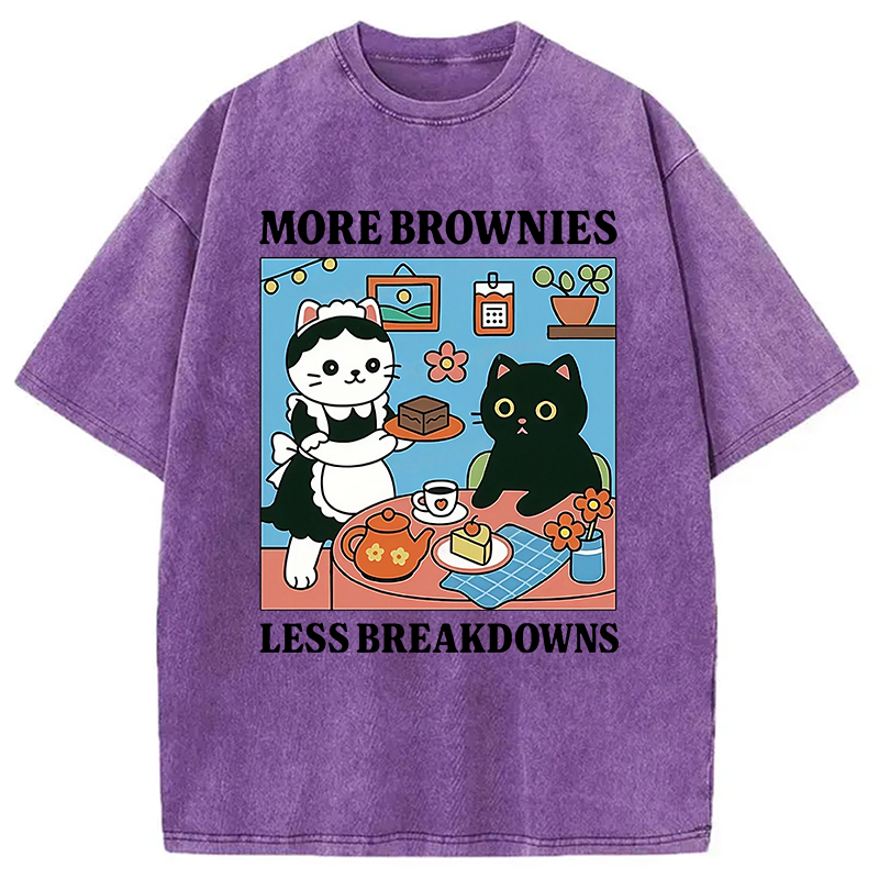 Modecanvas Cat Dessert Shop Washed T-Shirt