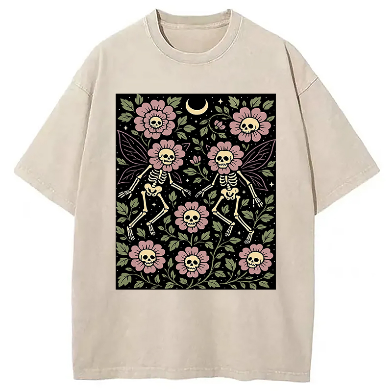 Modecanvas Skeleton Fairy Grunge Washed T-Shirt