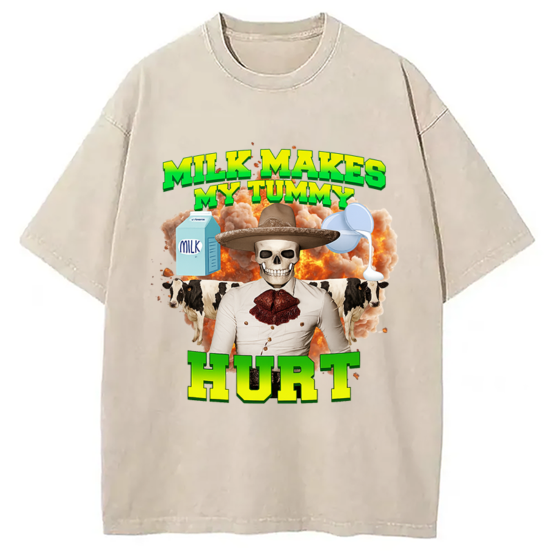 Modecanvas Lactose Intolerance Meme Washed T-Shirt