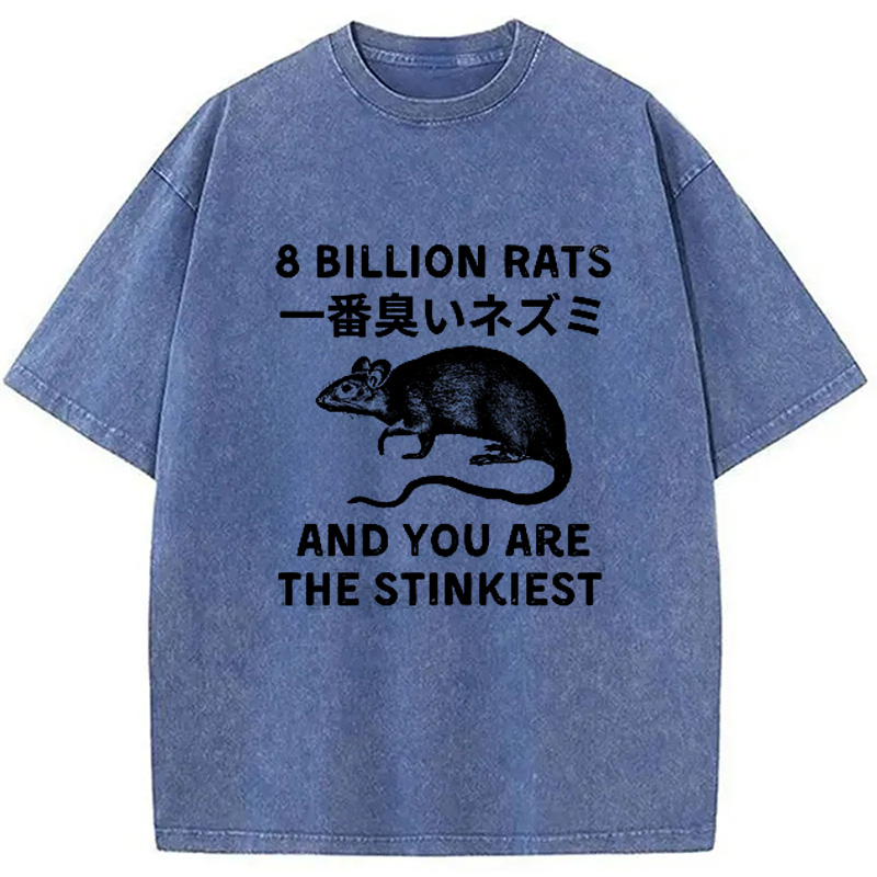 Modecanvas Funny Japanese Rat Washed T-Shirt