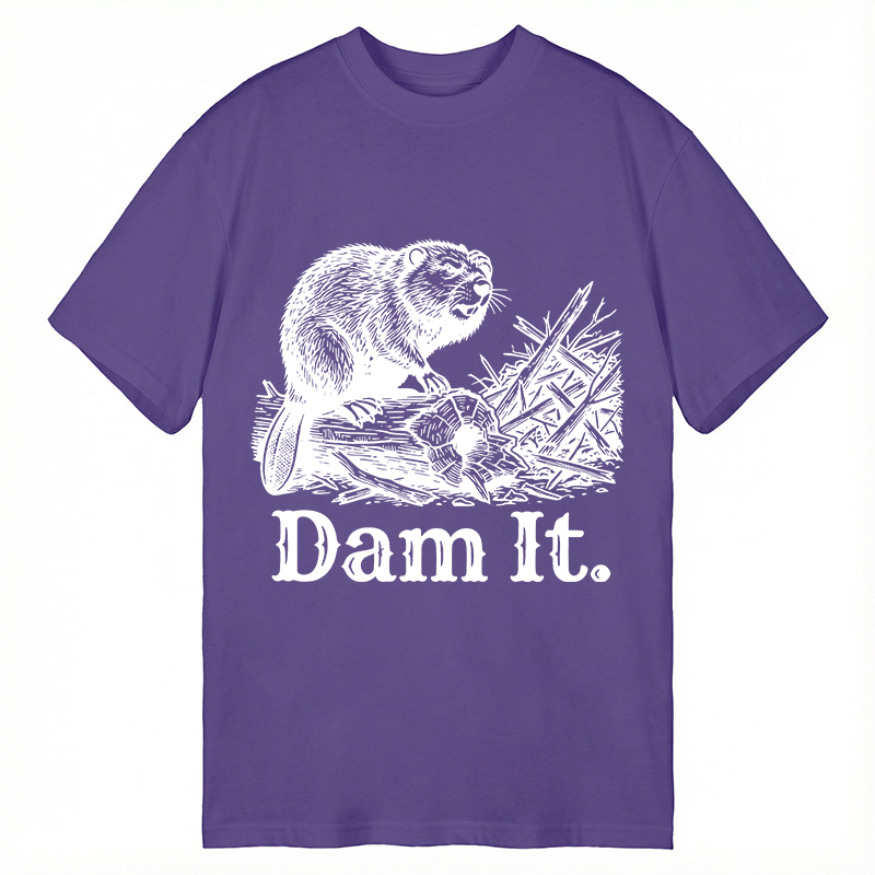 Modecanvas Dam It Funny Beaver DTG Printing Classic T-Shirt-modecanvas