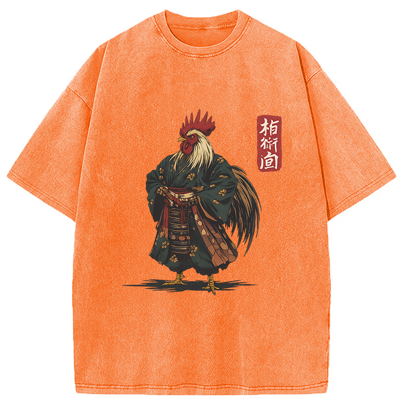 Modecanvas Samurai Rooster Washed T-Shirt