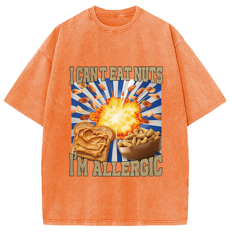 Modecanvas Allergy Nut Intolerance Washed T-Shirt