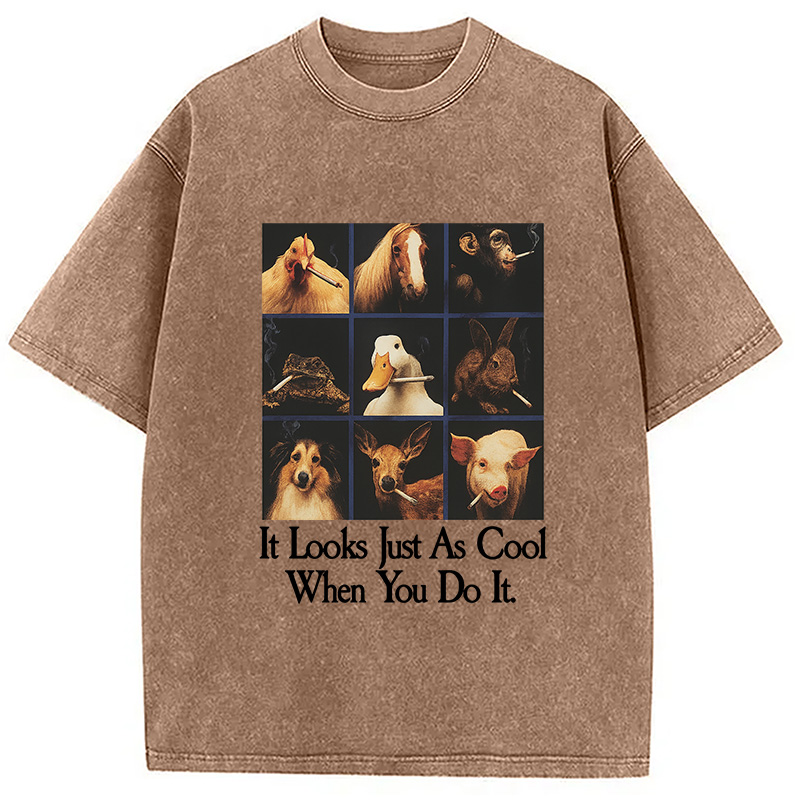 Modecanvas It Looks Just As Stupid When You Do It Washed T-Shirt
