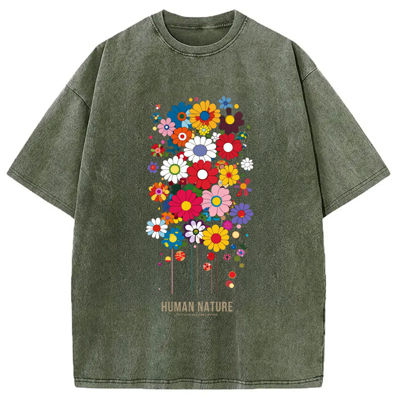 Modecanvas Flower Human Nature Washed T-Shirt