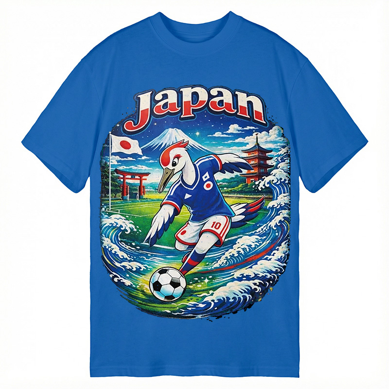Modecanvas Japan Crane Soccer DTG Printing Classic T-Shirt-modecanvas