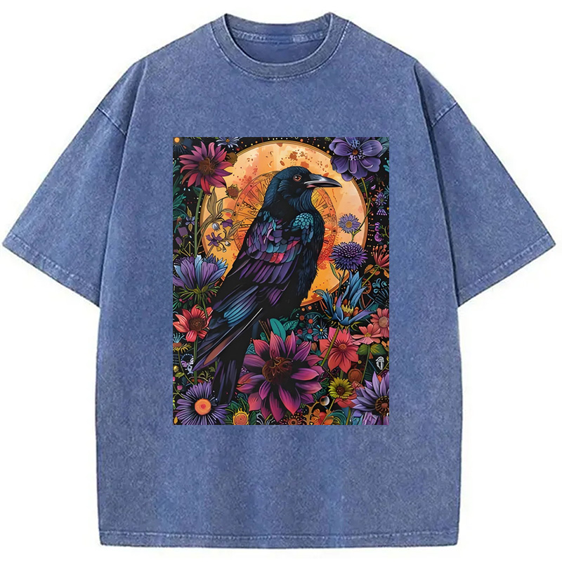 Modecanvas Mandala Crow Washed T-Shirt