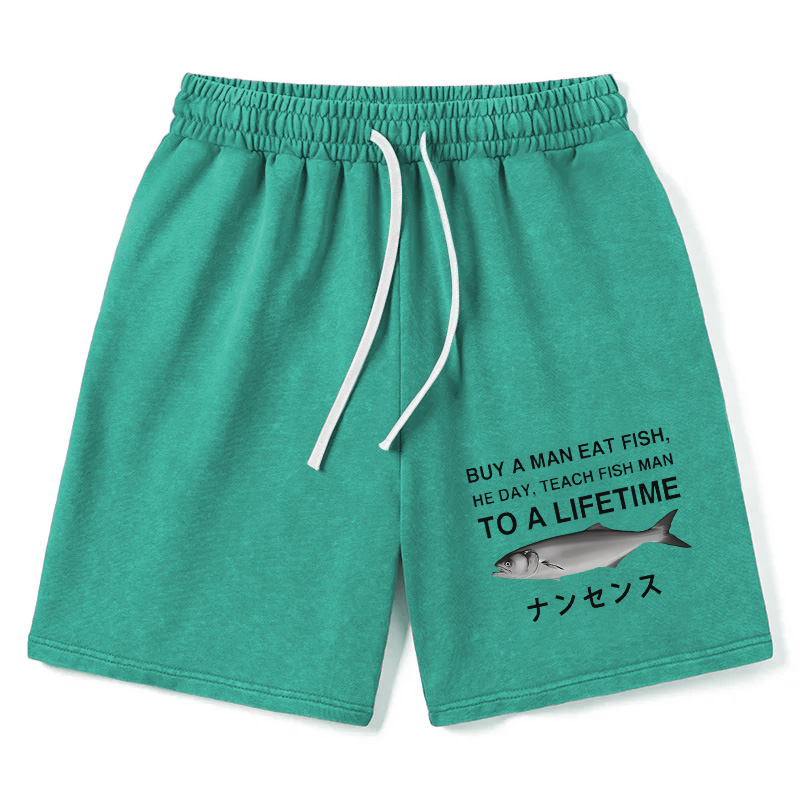 Modecanvas Funny To A Lifetime Washed Short