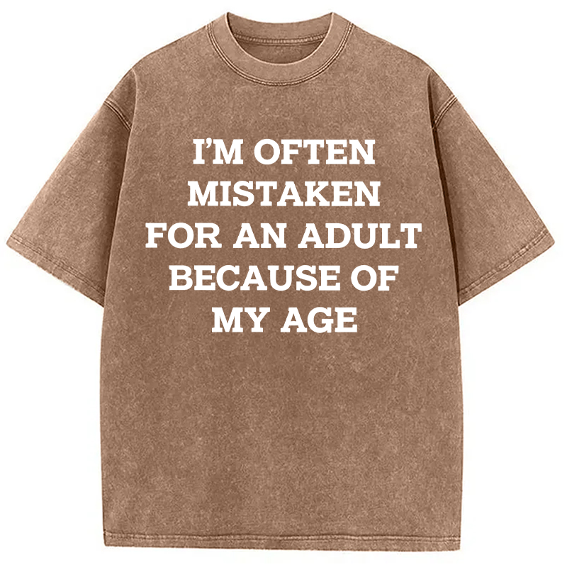 Modecanvas Mistaken For An Adult DTG Printing Washed T-Shirt