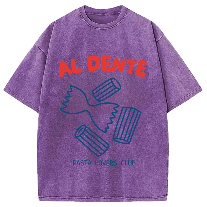 Modecanvas Al Dente Pasta Club DTG Printing Washed T-Shirt