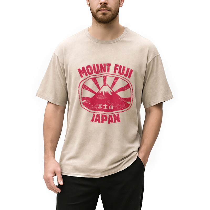 Modecanvas Mount Fuji Japan Washed T-Shirt