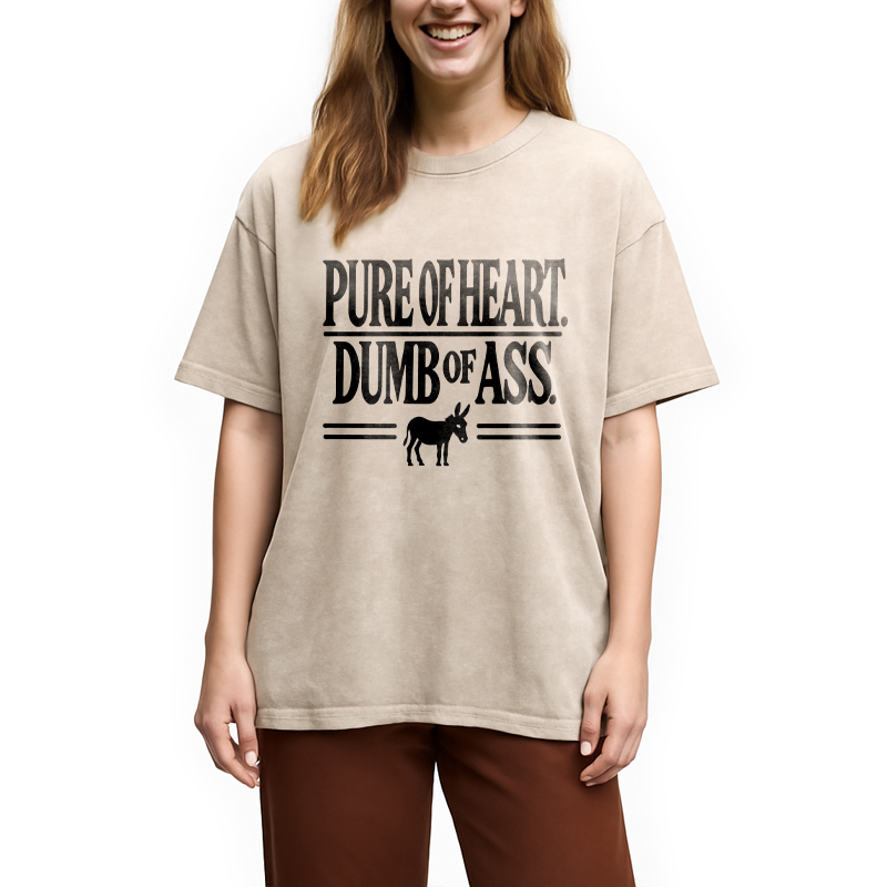 Modecanvas Cowboy Humor Funny Vintage DTG Printing Washed T-Shirt