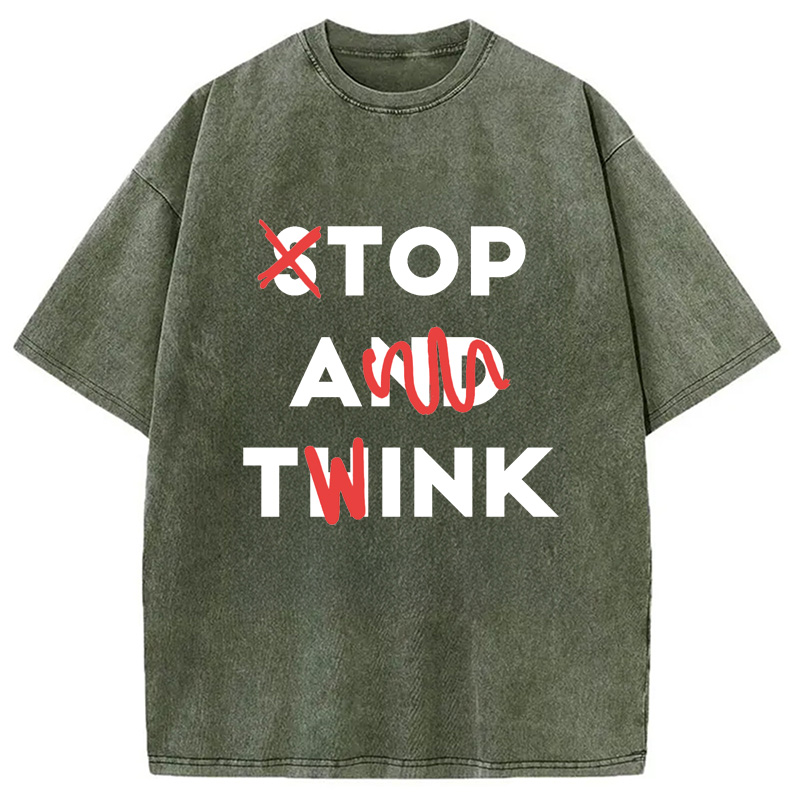 Modecanvas Stop And Twink Washed T-Shirt