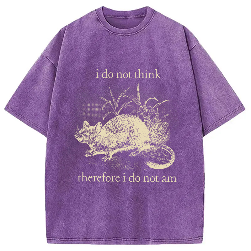 Modecanvas Funny Rat Meme DTG Printing Washed T-Shirt