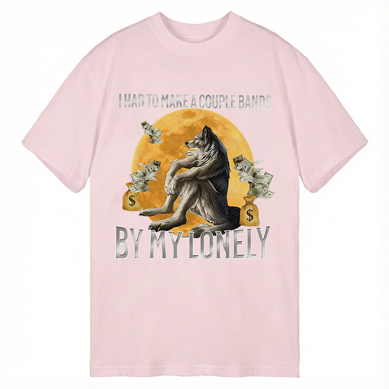 Modecanvas Lonely Alpha Wolf Meme DTG Printing Classic T-Shirt-modecanvas