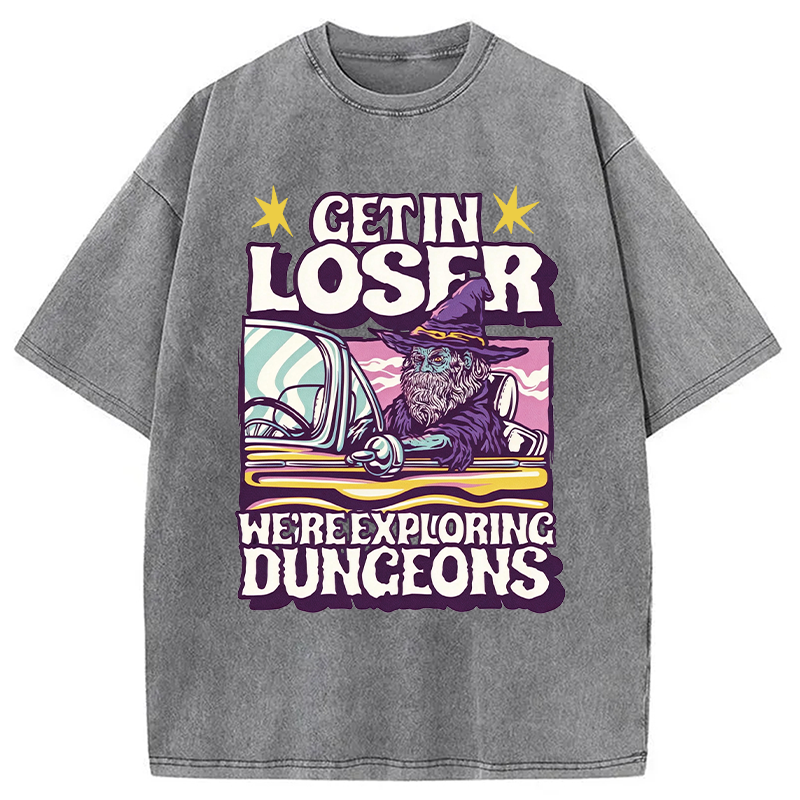 Modecanvas Get In Loser DTG Printing Washed T-Shirt