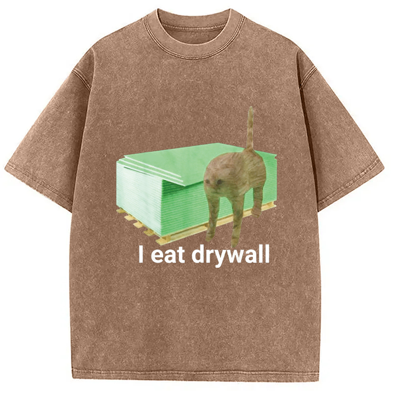 Modecanvas I Eat Drywall Cat Funny
Meme DTG Printing Washed T-Shirt