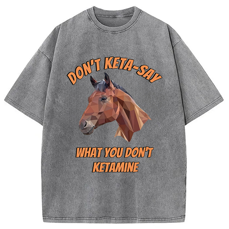 Modecanvas Funny Horse Special K DTG Printing Washed T-Shirt