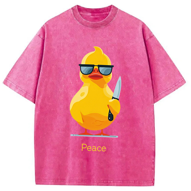 Modecanvas Peace Duck DTG Printing Washed T-Shirt