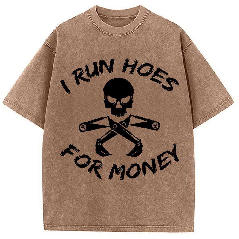 Modecanvas I Run Hoes For Money DTG Printing Washed T-Shirt